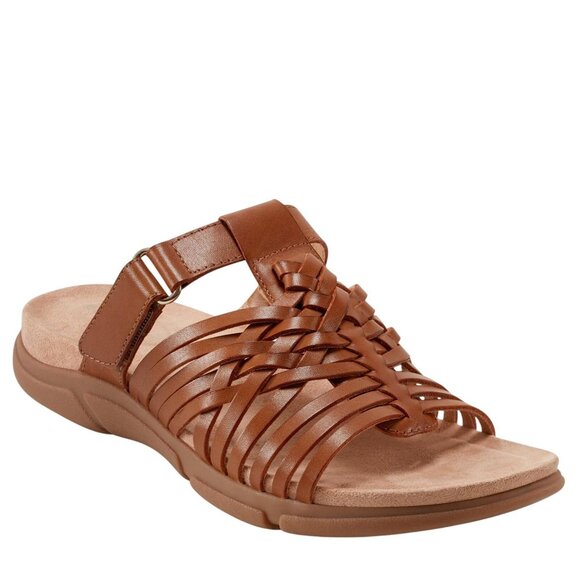 Easy Spirit Womens Strappy Mindi Flat Sandal SEMINDI Cognac Leather Brown 7.5M - Picture 7 of 11